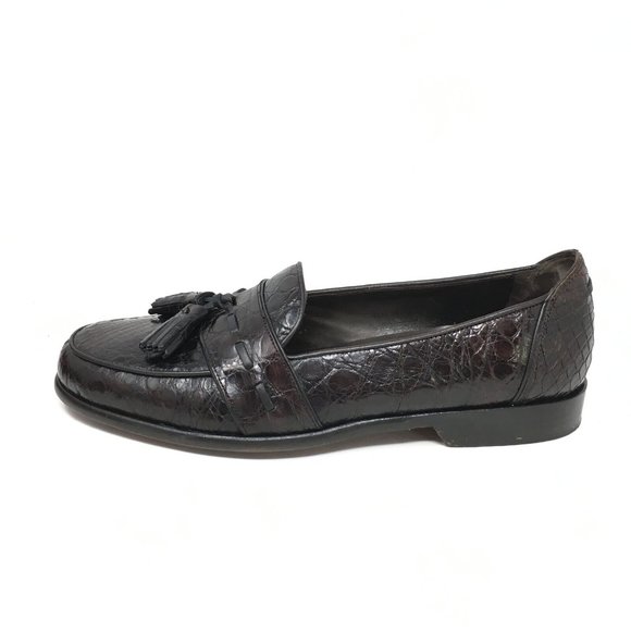 Men\'s Bragano by Cole Haan Loafers Shoes Size 9 Brown Full Genuine Crocodile main image 10